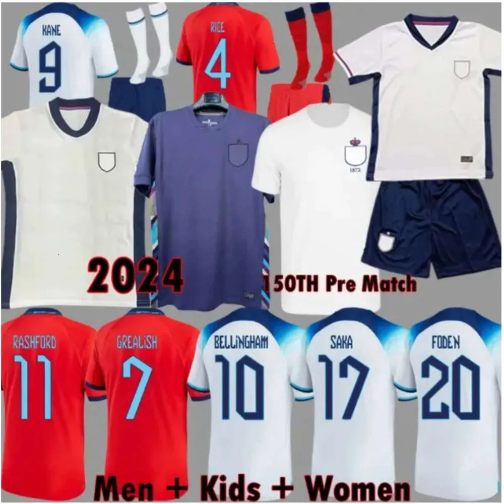 2023イングランドトゥーンサッカージャージーアングルテールワールドカップ女性イングランドサッカーシャツキルビーホワイトブライトミードケインスターリングラッシュフォードサンチョグレリッシュメンキッズキット289