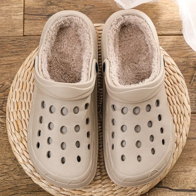 Stövlar vinnar kvinnor skor snabba torrtrockar casual trädgårdskor varma plysch sandaler par antiskid hem flip flops tofflor för män