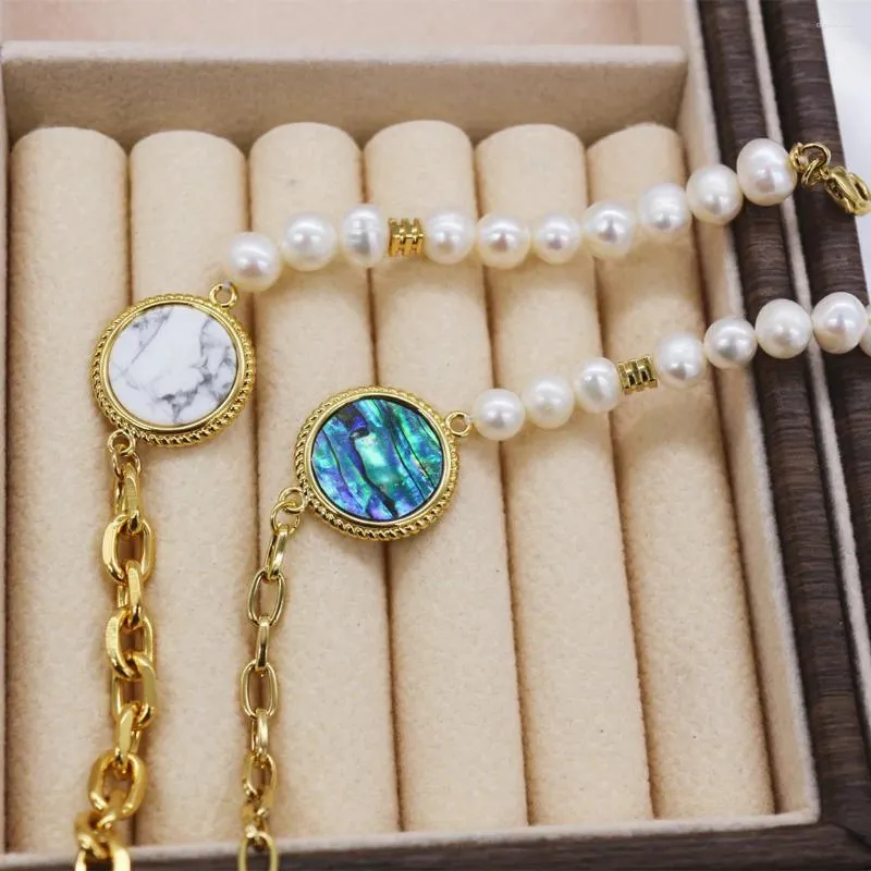 Charm Bracelets French Vintage Natural Stone Bracelet Shell Freshwater Pearl Luxury Chain