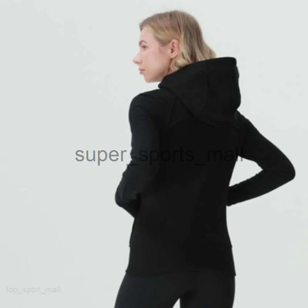 Yoga Sport Hoody Jacket Wear Perfect Oversized Fall Winter Jackets Womens Plush Sweater Sports Hooded Round Neck Long Sleeves Sportswear Zipper Coat Slim