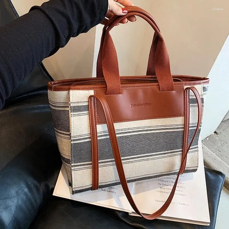 Kordelzug Canvas Tasche für Frauen große Kapazität Schulter Designer Handtasche weibliche Urlaub hochwertige Aktentasche Reise Laptop Tote