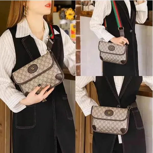 2024 Cross Body Hig Kwaliteit Handtassen HEREN Dames Dames Tassen Messenger Bag Lederen Kussen Vrouwelijke Totes kaki Groene Schoudertas Handtassen