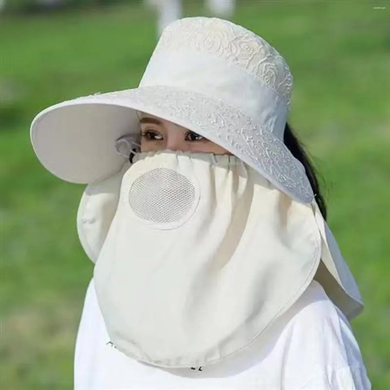 Chapeaux à large bord hommes chapeau rond femmes été soleil réglable anti-équitation en plein air grande visière jardinage pour