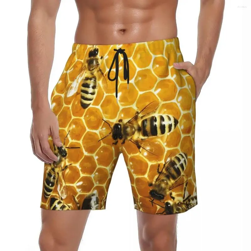 Men's Shorts Male Board Bee Nest Animal Casual Swim Trunks 3D Printing Fast Dry Sports Plus Size Beach