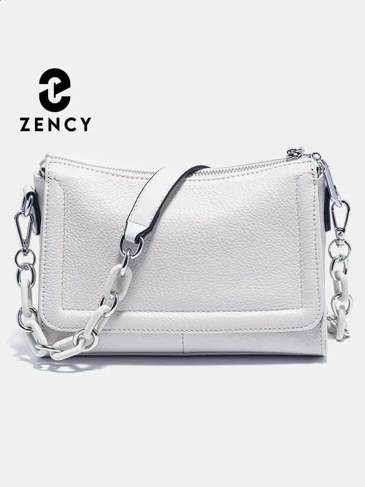 Zency 2024 Fashion Acryl Cain torebka miękka skórzana torba na najwyżej rękojeści dla kobiet luksusowy mały poduszek biały crossbody Sac 240401