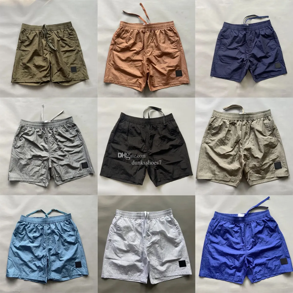 Stone Shorts Compass Embroidery Designer Mens Metal Nylon Shorts Fashion Hight Street Sports Shorts Quick Drying SwimWear Man Beach Pants