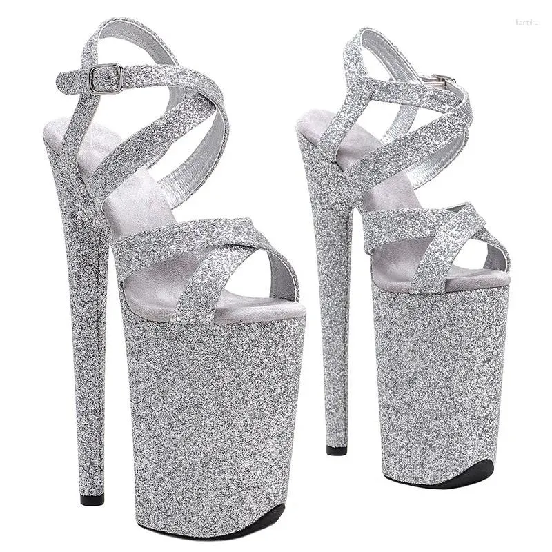 Dance Shoes Women's 23CM/9inches Glitter Upper Plating Platform Sexy High Heels Sandals Pole 013