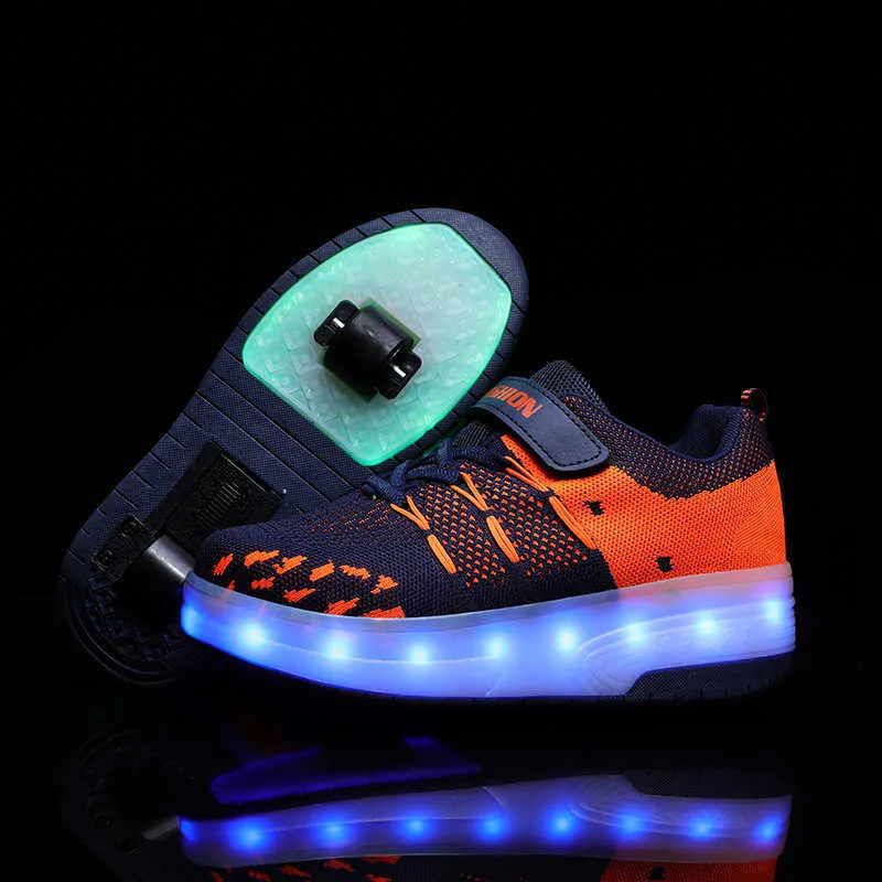 Небрендовая детская обувь HBP на колесиках, цветная обувь со светодиодной подсветкой, блестящие туфли для роликовых коньков, простые детские подарки, лучший подарок для мальчиков и девочек