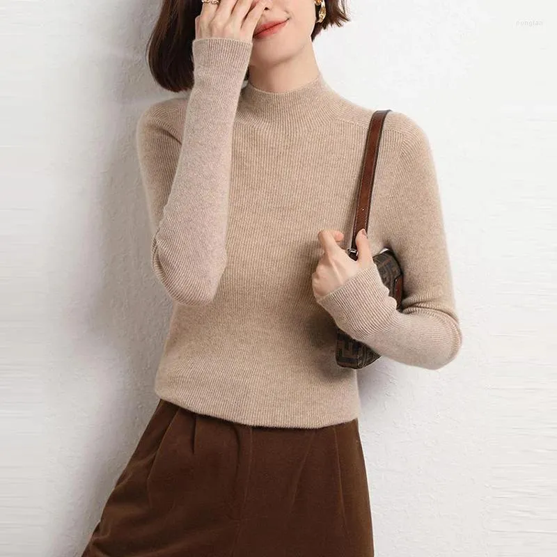 Kobiet bluzy missjoy odporny na zimny dno Turtleeck Sweater ciepły i elegancki w zimowych ubraniach z długim rękawem