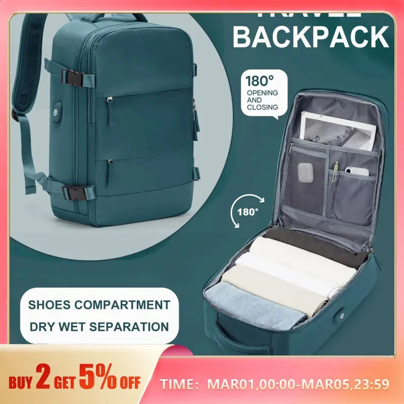 Likros Travel Backpack Business Men Teenage Girl Boy School Bag Outdoor Flight Laptop with Shoe 240301