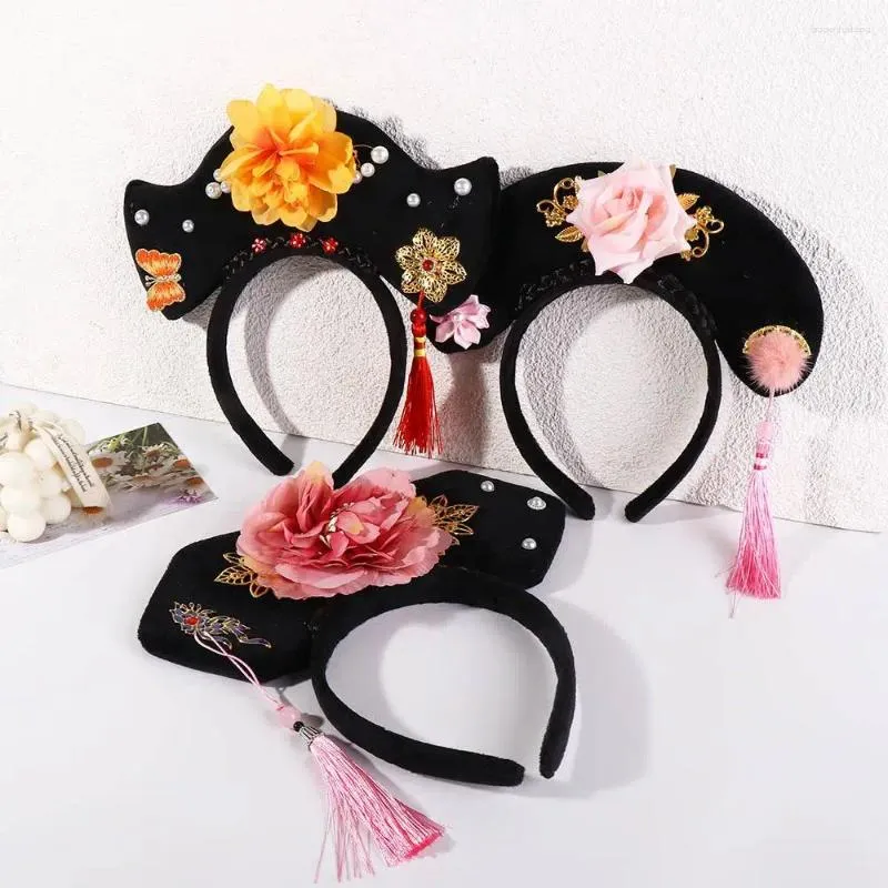 Haarschmuck Blume Prinzessin Headhoop Bogen Quaste Perle Hanfu Hoop Alter Stil Kopfbedeckung Chinesisches antikes Stirnband