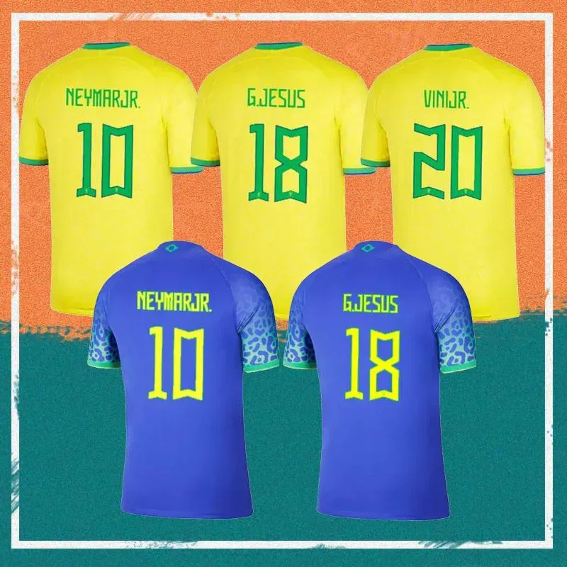 22/23 Brésil VINI JR.Maillot de football 2022 Brésil CASEMIRO NEYMAR J R Équipe nationale G.JESUS P.COUTINHO Chemise extérieur L.PAQUETA T.SIL