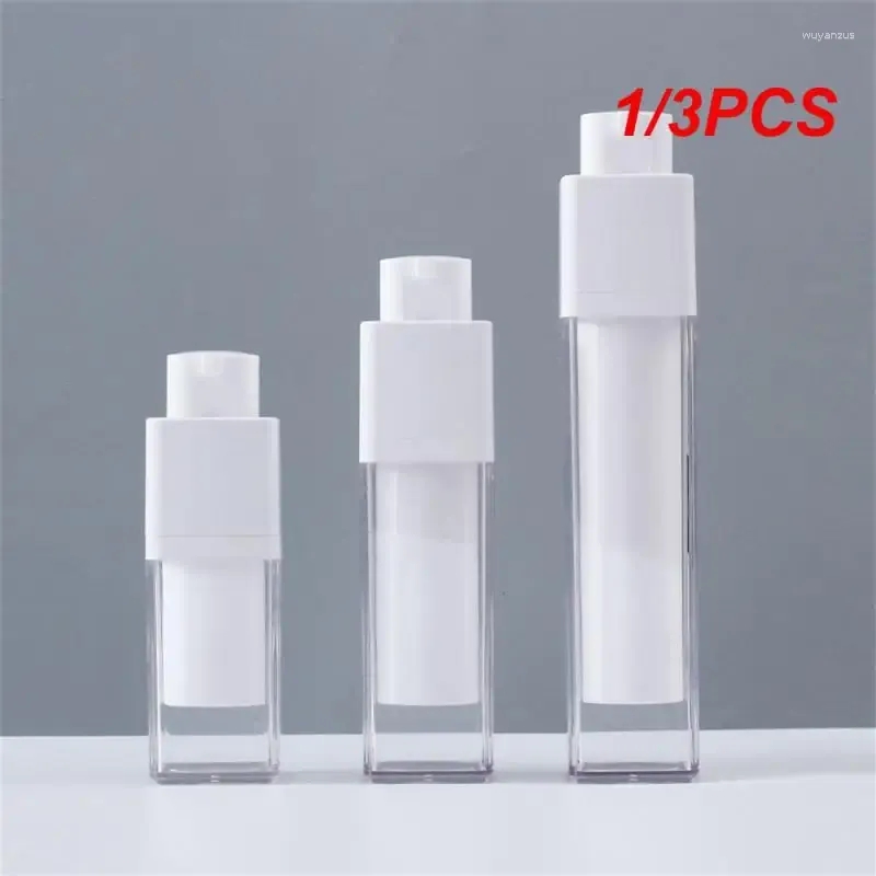 Lagringsflaskor 1/3 st 15 ml 30 ml 50 ml luftlös pump kosmetisk behållare frostad dubbelskikt förtjockad fyrkantig lotion tom flaska