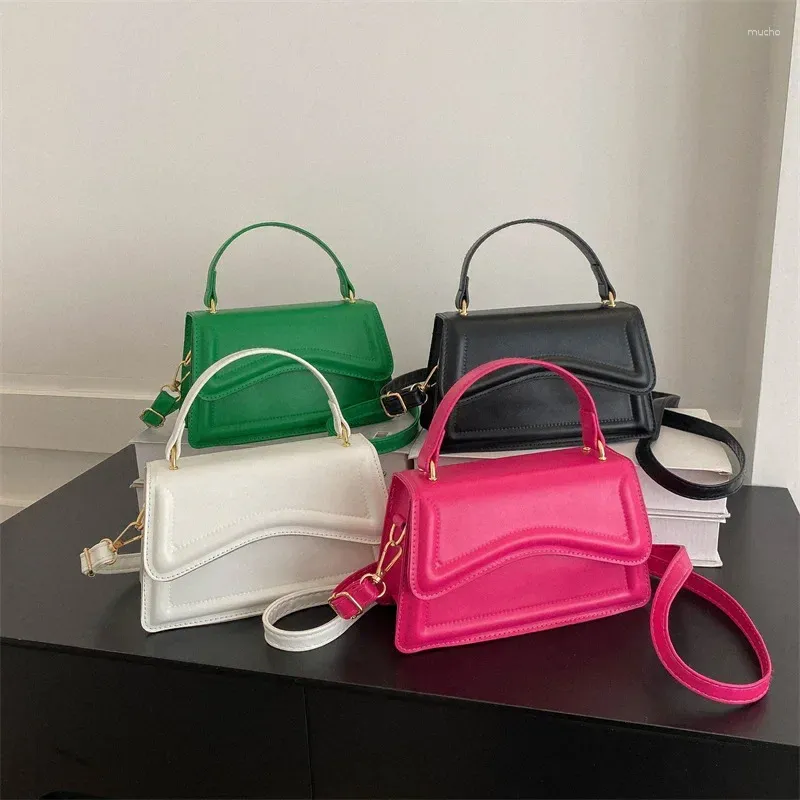 Tasche Mode Candy Farbe PU Leder Schulter Damen Trendy Solide Messenger Handtaschen Freizeit Stilvolle Umhängetasche Für Frauen