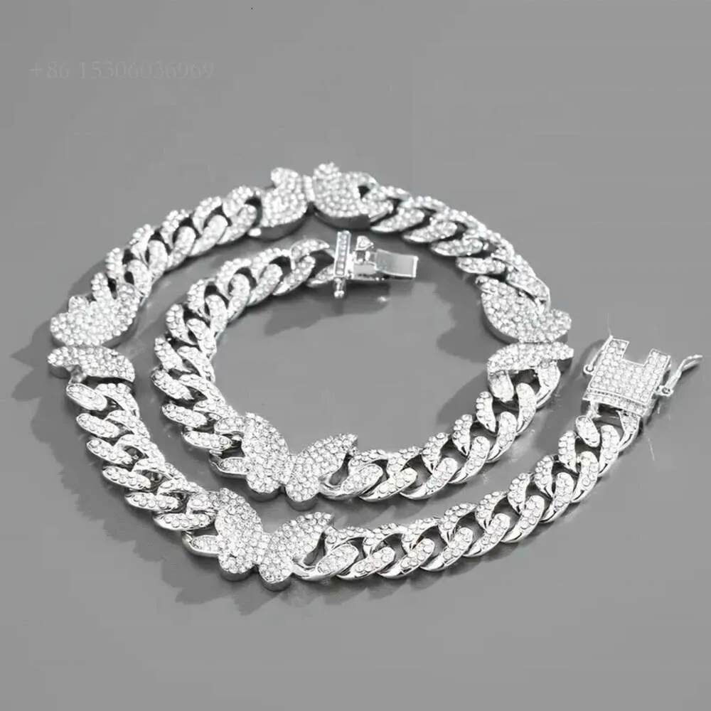 KIBO GEMS Iced Out Sterling Sier Round Cut Vvs Moissanite Miami Cuban Link Chain