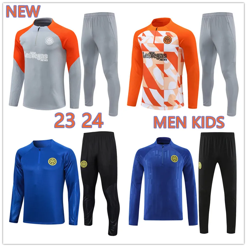 2023 2024 Nya Inter Lautaro Chandal Futbol Soccer Milano Training Suit 23 24 Milans Camiseta de Foot Tracksuit Uniforms Men Kids Kit Sursetement