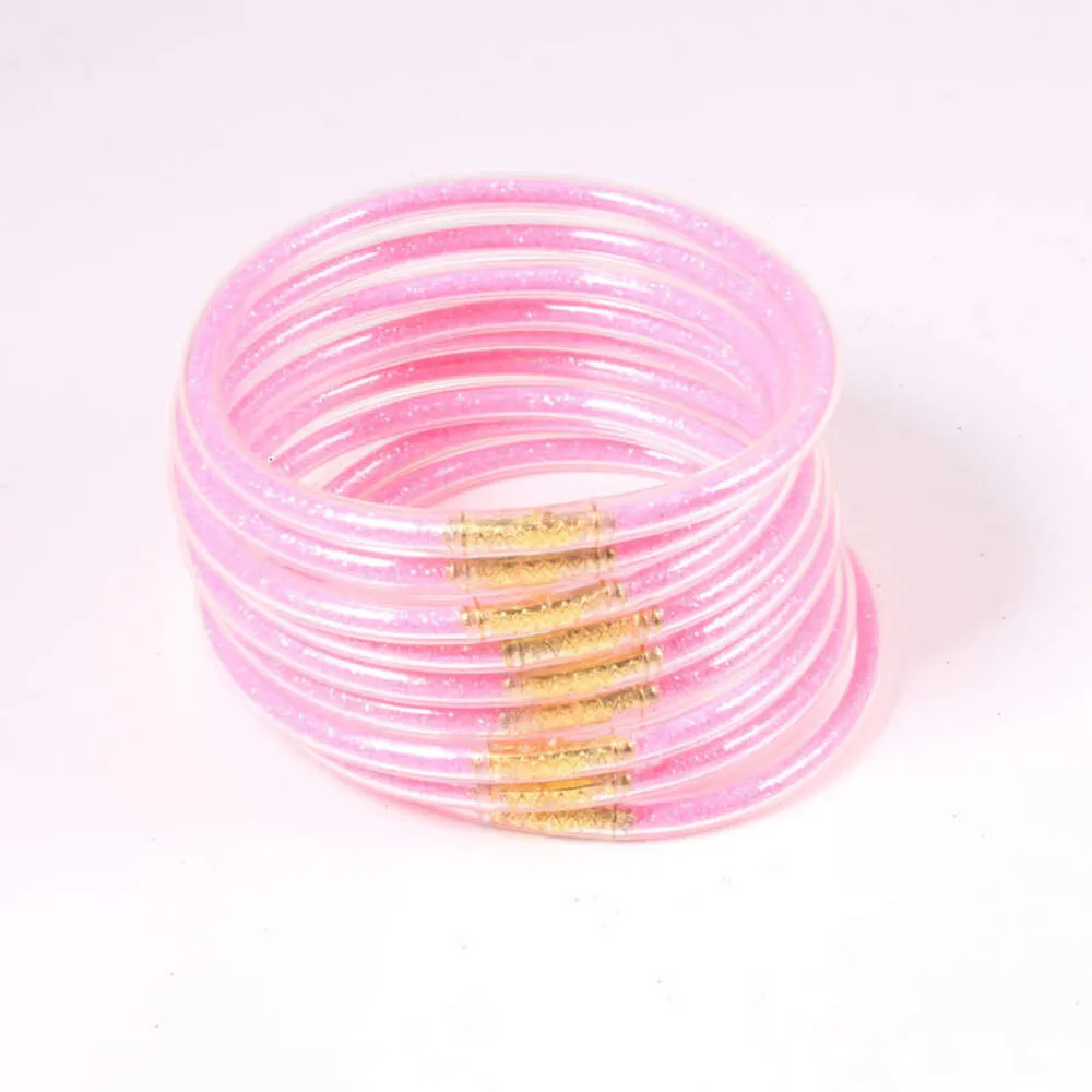 19 färgguldpulver silikonuppsättning armband, heta säljer kreativt tillbehör för kvinnor gelé armband