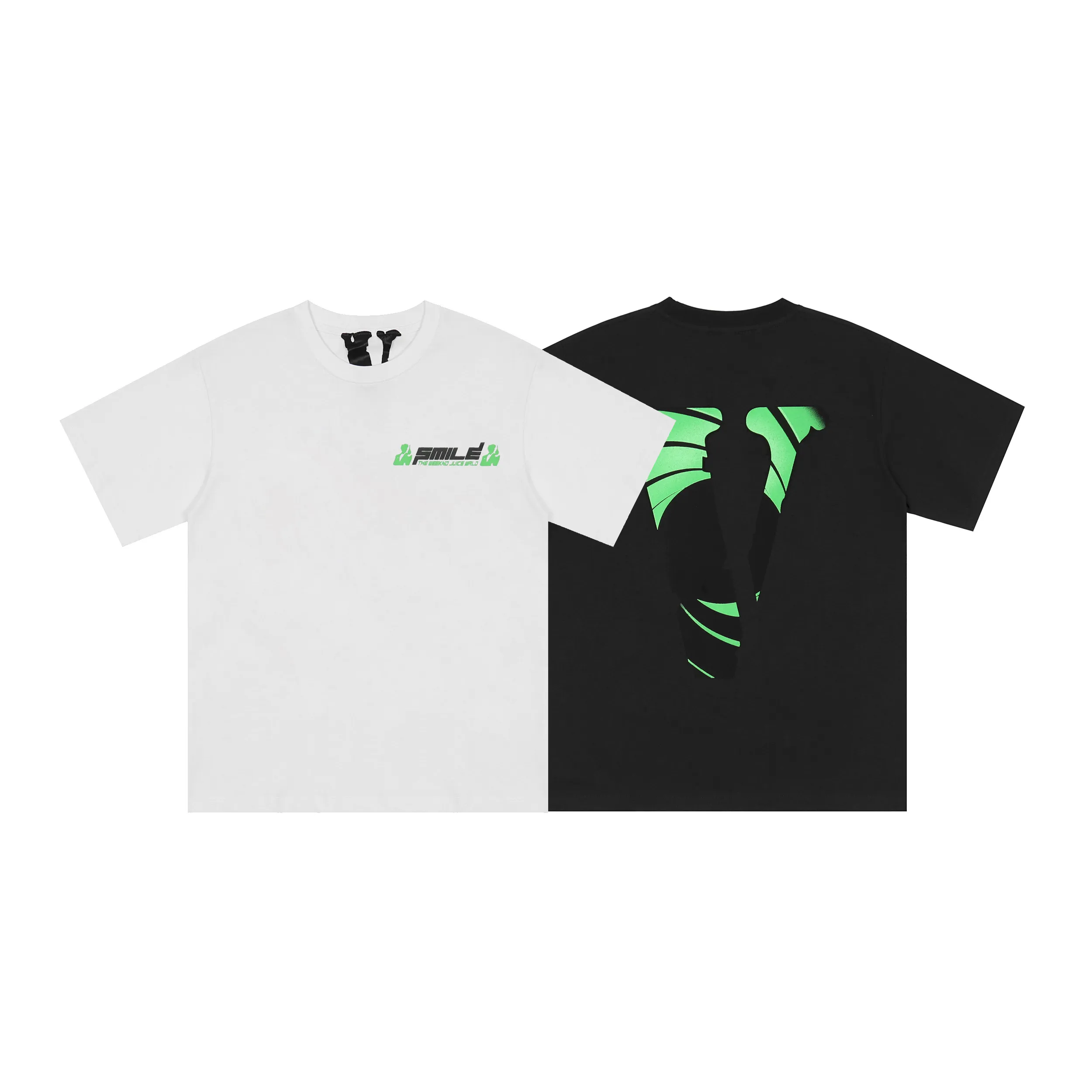 Vlone T-Shirt Büyük "V" Tshirt Erkekler / Kadın Çiftleri Günlük Moda Trend High Street Gevşek Hip-Hop100% Pamuklu Baskılı Yuvarlak Boyun Boyutu S-XL 6130