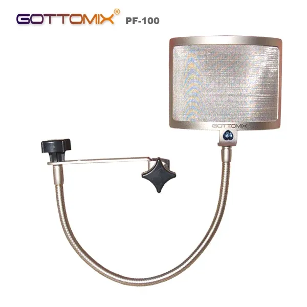 Microfones Gottomix PF100/ PF100 Avancerad metallmikrofon Popfilter Blowout -täckning/ Slobber -lock för sändning och inspelning