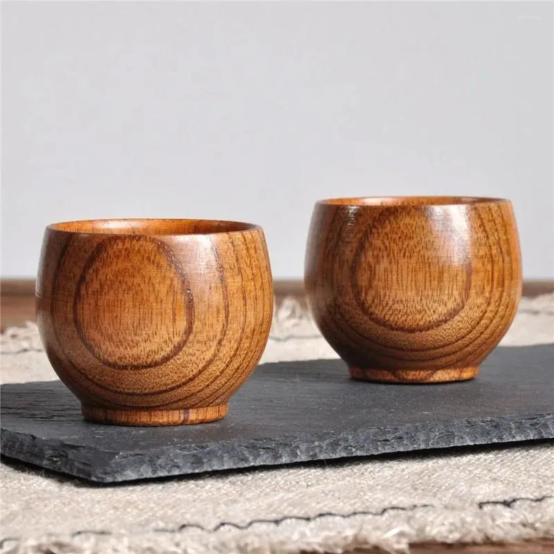Tasses à thé portables classiques faites à la main, Jujube en bois de style japonais, tasse à boissons pour boire du café