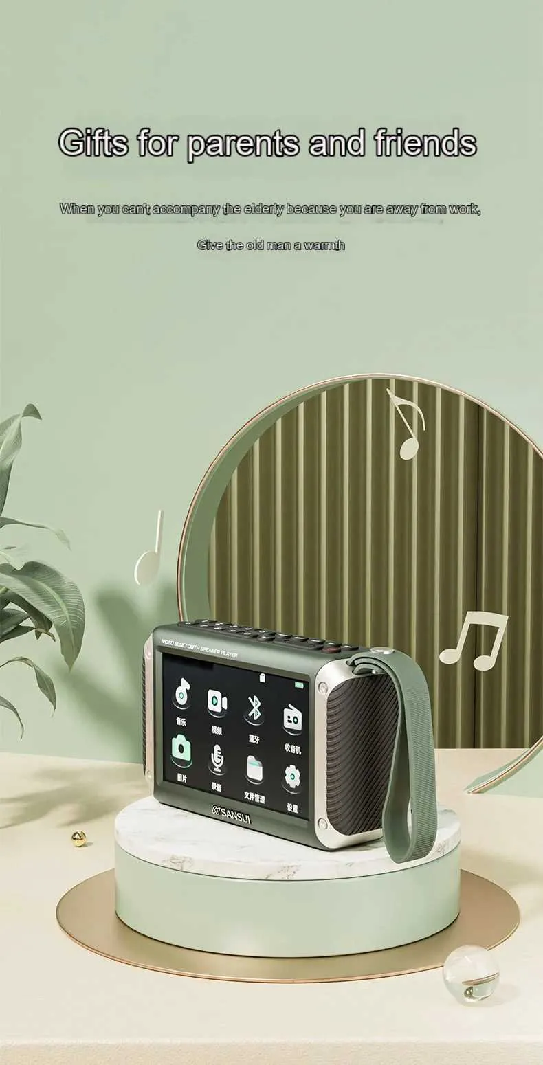 Portable Bluetooth Speaker with FM Radio, 4.3-inch LED Display, USB, TF ...