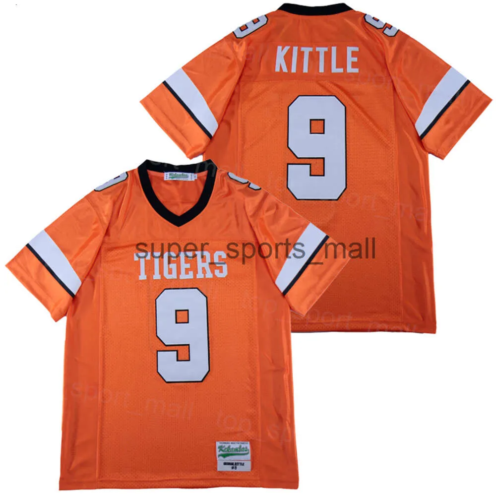 High School Football 9 George Kittle Jersey Norman Tigers Heren Oranje Teamkleur Moive College Borduren en naaien Ademend Voor sportfans Universiteit Vintage