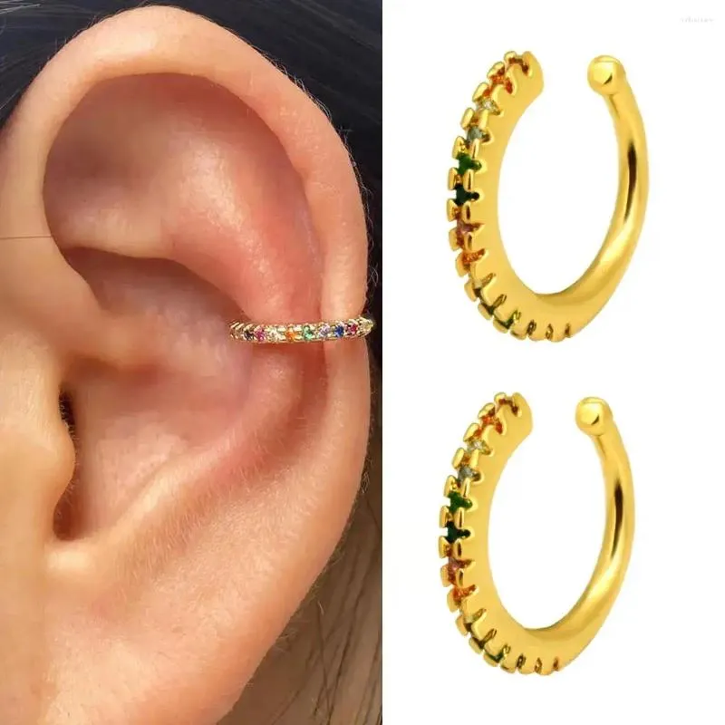 Brincos traseiros 2 peças, punhos de orelha da moda sem piercing, brinco sem piercing de cartilagem falsa para mulheres, meninas, joias de festa de casamento