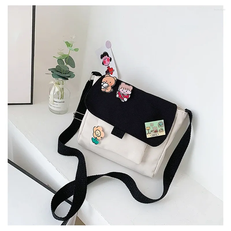 Sacs de rangement coréen mignon petit sac doux soeur fille coeur étudiant épaule japonaise harajuku messager femme noir