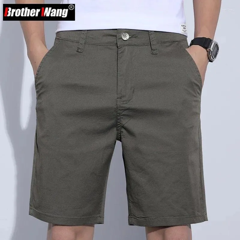 Herren-Shorts, Farben 5, klassischer Stil, schlank, 2024, Sommer, Business-Mode, dünn, Stretch, kurze Freizeithose, männlich, Beige, Khaki, Grau