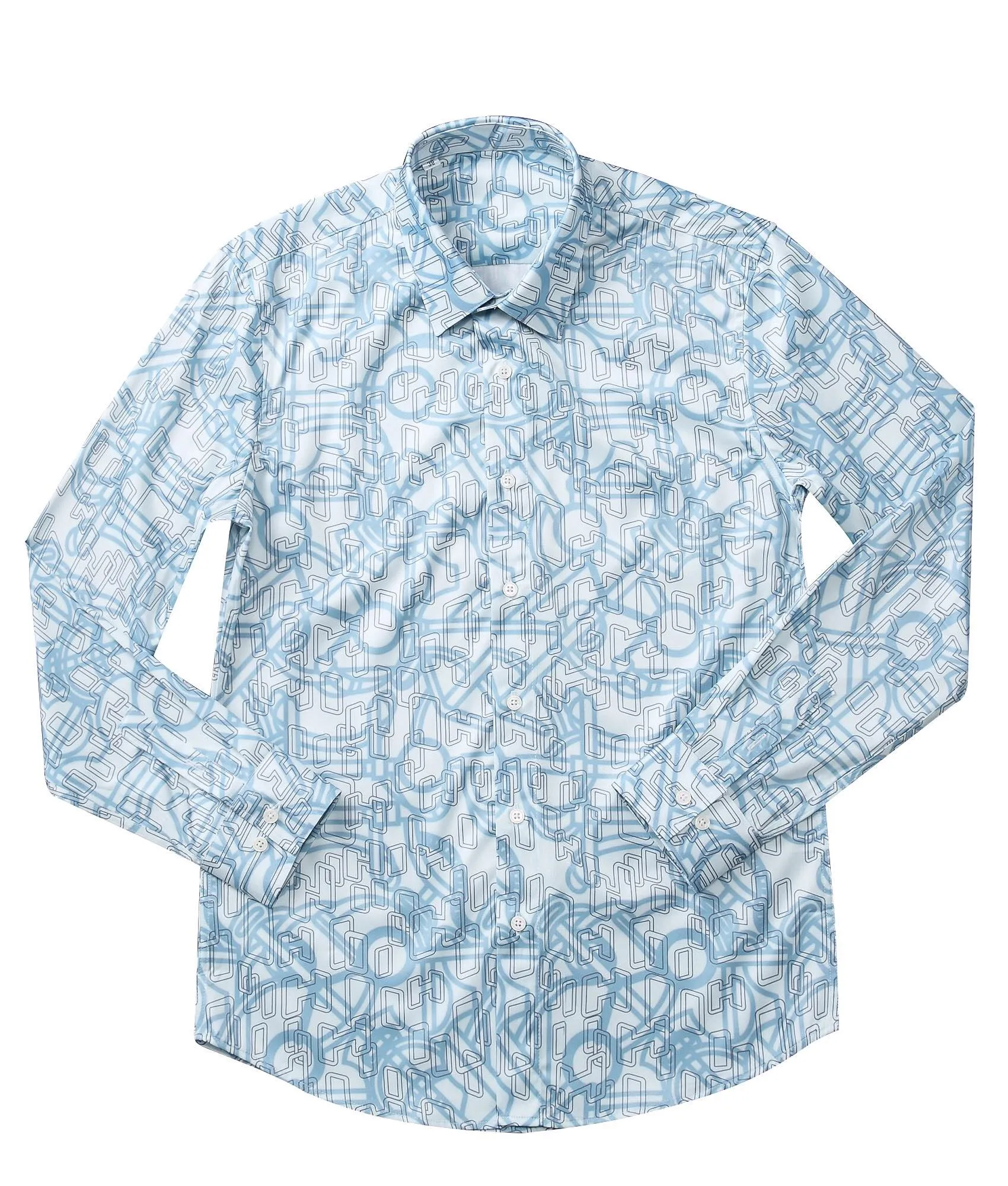 Camisa De Vestir De Cuello Flexible De Ajuste Delgado Para Hombres