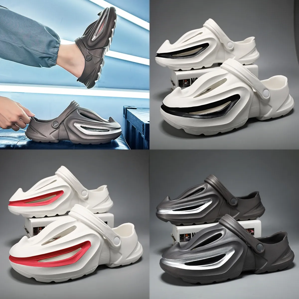 Pantofole estive da uomo e da donna sandali con tacco piatto tinta unita sands designer pantofole alla moda di alta qualità pantofole sportive da spiaggia impermeabili forate GAI