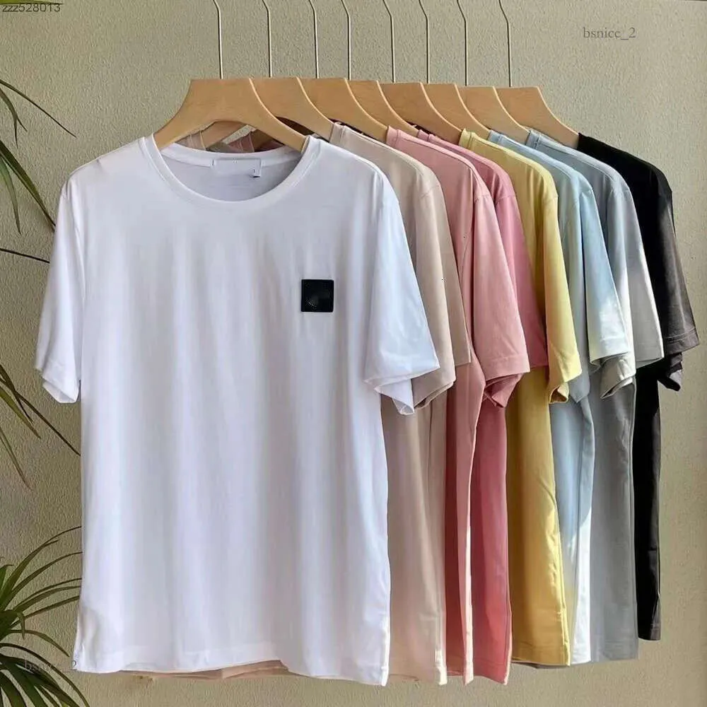 Designer High Quality Stones Island T-shirt Summer Men's and Women's Breathable Loose Short Sleeve Letter Print Valentine Street Fashion Campus Cotton T-shirt 915