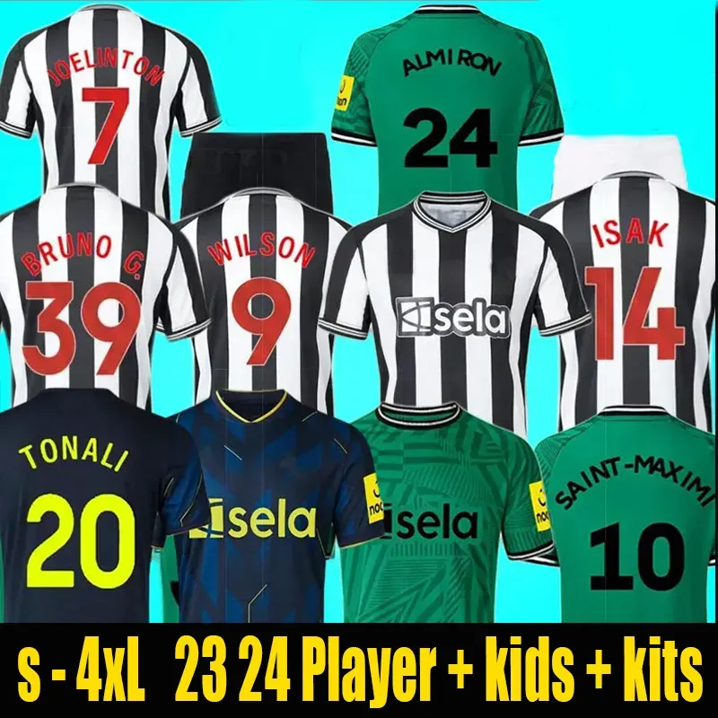 23 24 Newccas tle Soccer Jersey Wood 2023 2024 United Bruno G. Wilson Shelvey Almiro Trippier Football Shirts Maximin Newcas Tle Jerseys Men Kit Kit