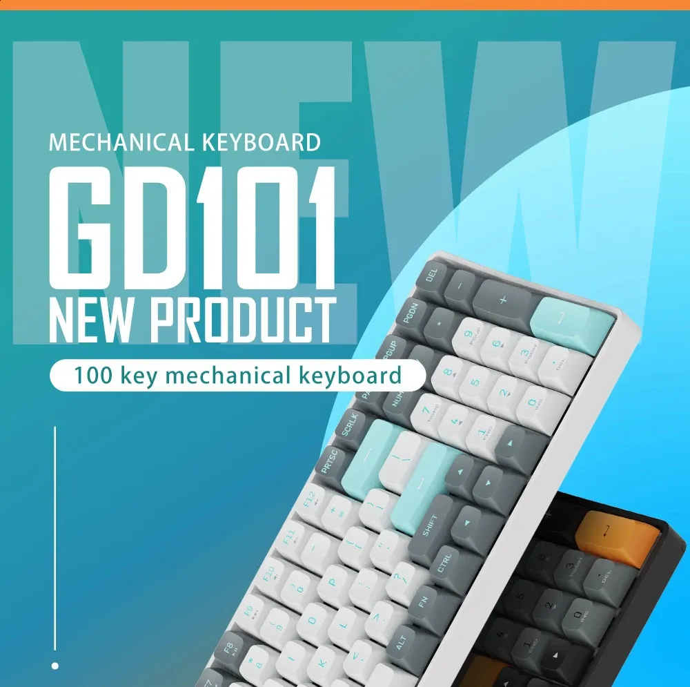 10 Keyless Mechanical Keyboard, USB Gaming Keyboard: Compact 100 Key ...