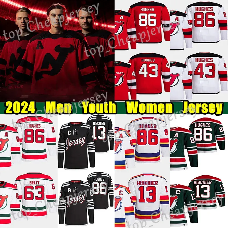 Maillot de hockey 86 Jack Hughes Stadium Series 43 Luke Hughes Jesper Bratt Nico Hischier Dougie Hamilton Brodeur Dawson Mercer Timo Meier Maillots personnalisés pour hommes et femmes