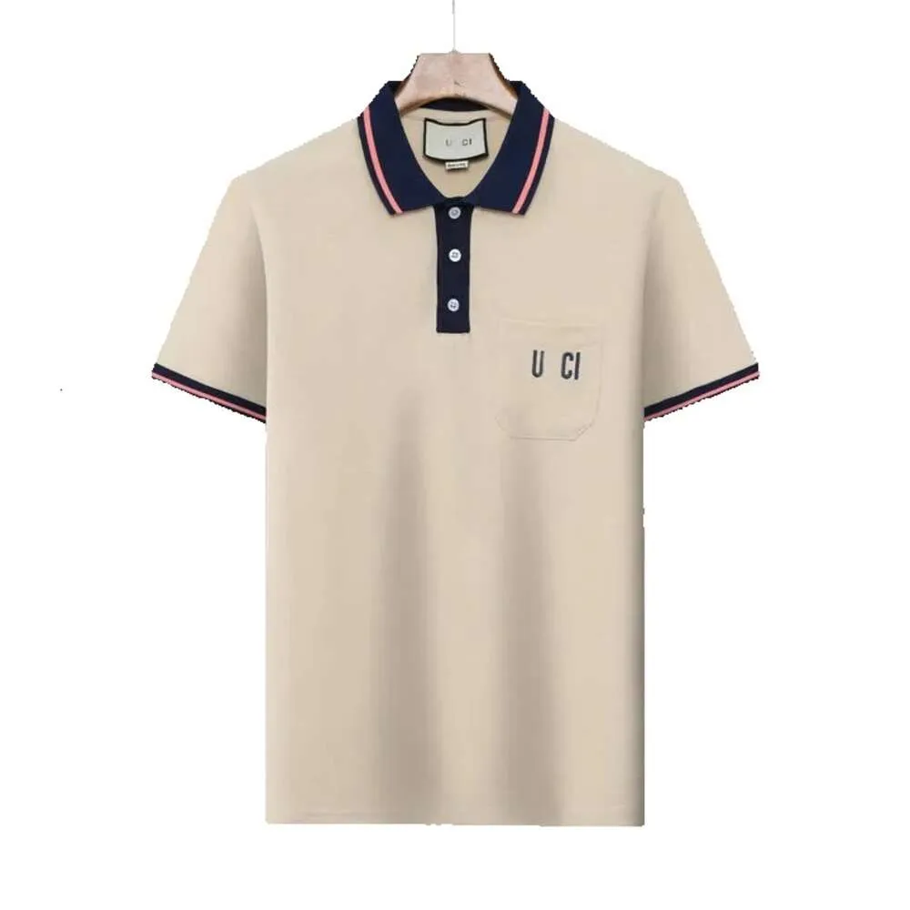 Camiseta masculina grande bordado 2023 verão cavalo marca pequenos projetos camisa de manga curta camisas casuais fino ajuste algodão masculino polo gg s