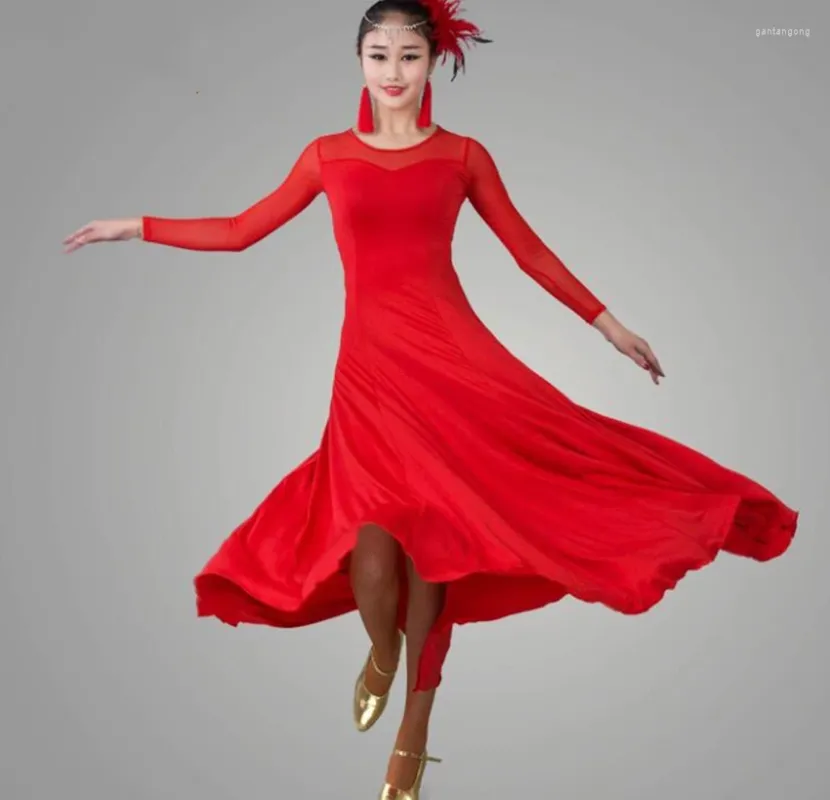 Stage Wear Lady Ballroom Dancing Dress Modern Dance Competition Costume Women Waltz Tango Foxtrot Quickstep Dresses