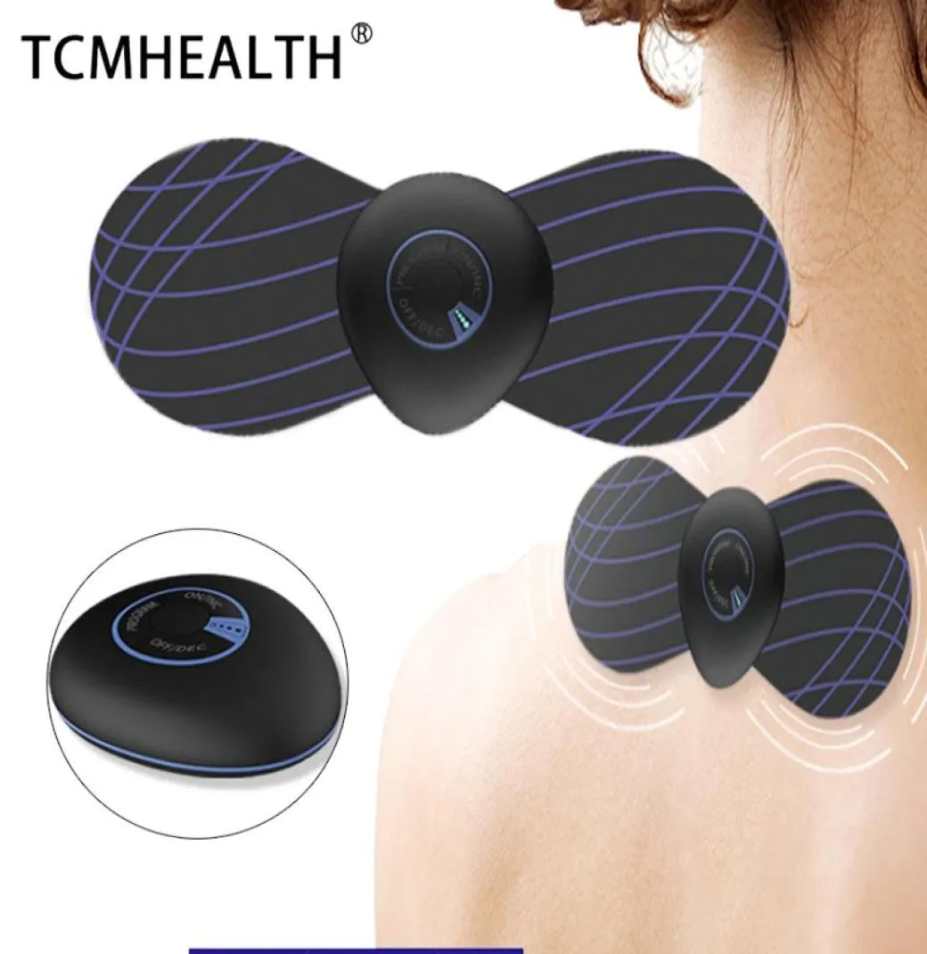 Portable Neck Body Massager Meridian Massager elief Pain Mini Electric Convenient Intelligent Cervical Massage Sticker2021214