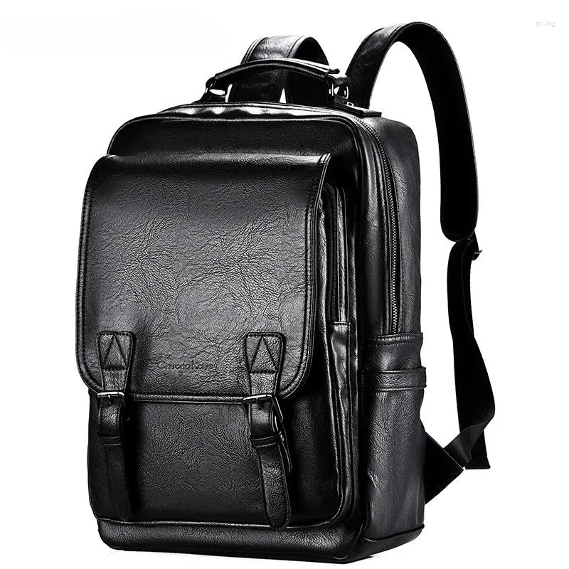 Mochila negócios grande capacidade impermeável 14 polegadas laptop anti-roubo homens mulheres couro adolescente sacos casuais