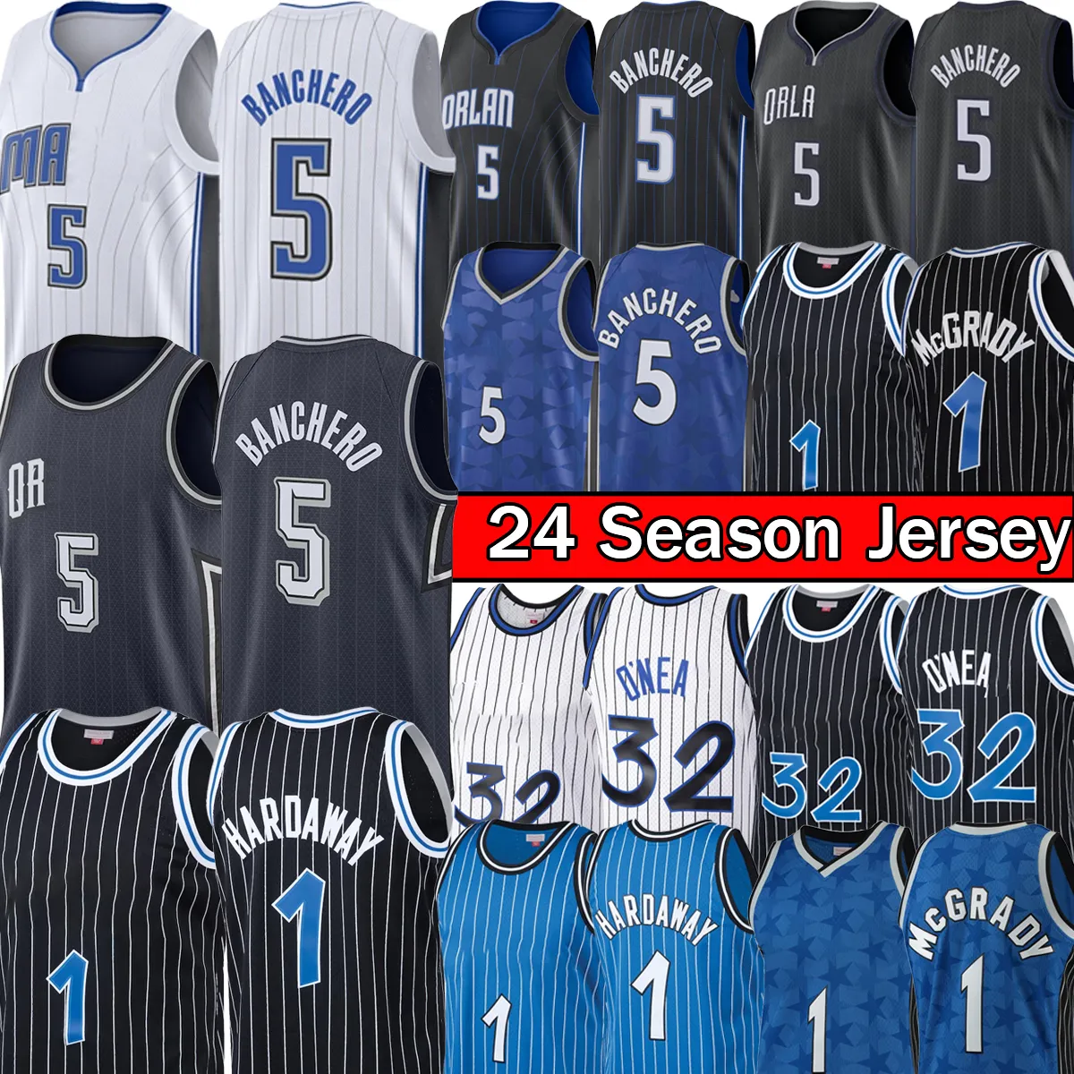 Paolo Banchero Penny 1 Hardaway Basketball Jersey Orlandos Magics Jersey Retro Tracy 1 McGrady Men Cousée