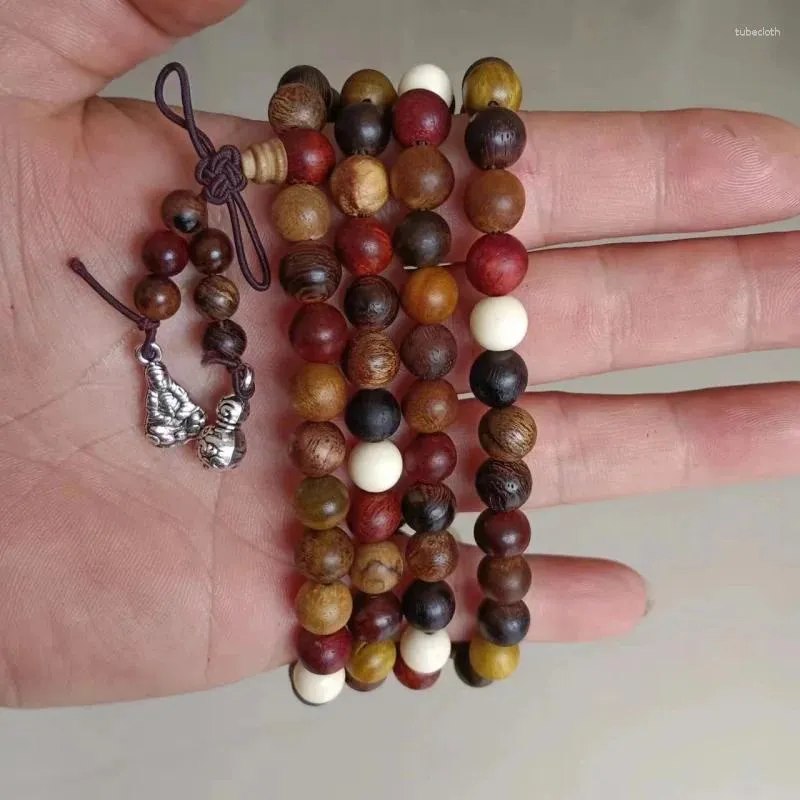 Pendentif Colliers Perles 08 108 Perles en bois colorées String Bracelet de mode