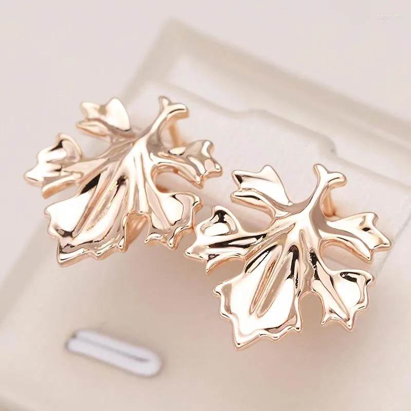 Dangle Oorbellen Kinel Trend Dames Leaf Drop Fashion 585 Rose Goud Kleur Creatieve Metalen Sieraden Unieke Romantische Bruiloft