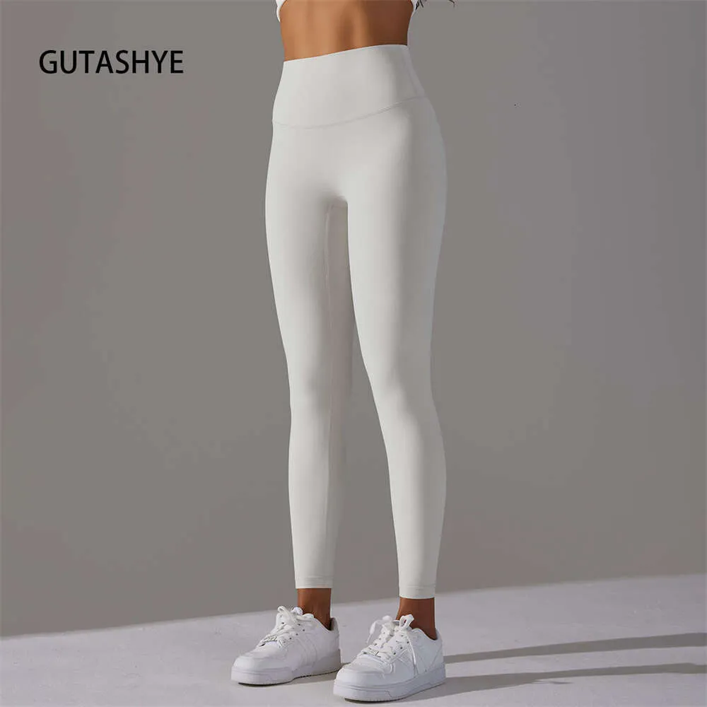 Lu Pant Align Align Lu Lemon Yoga pantalon Gutashye taille haute Sport Gym Fiess Leggings femmes sans couture femme Legging contrôle du ventre en cours d'exécution