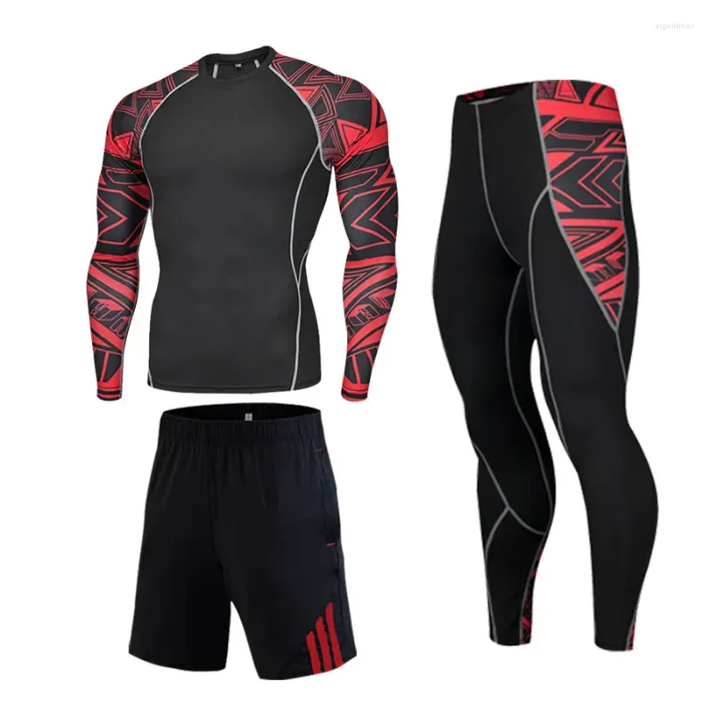 Roupa íntima térmica masculina gejinidi conjunto de treino de compressão rashgard fitness thermo mma ginásio esporte terno longo johns