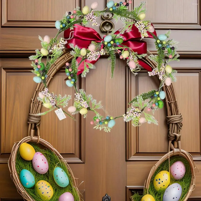 Dekorativa blommor Easter Artificial Garlands Decoration Hanging Spring Garland Mixed Berry for Farmhouse Porch Kitchen Festival