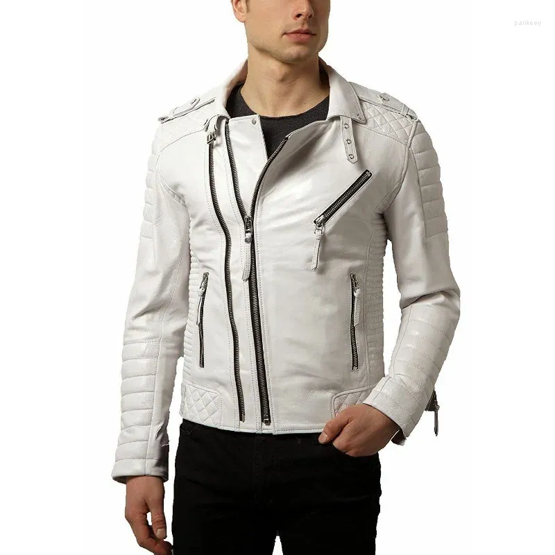 Herrenjacken Herren-Lederjacke Echte echte Premium-Stilvolle Biker-Modetrends