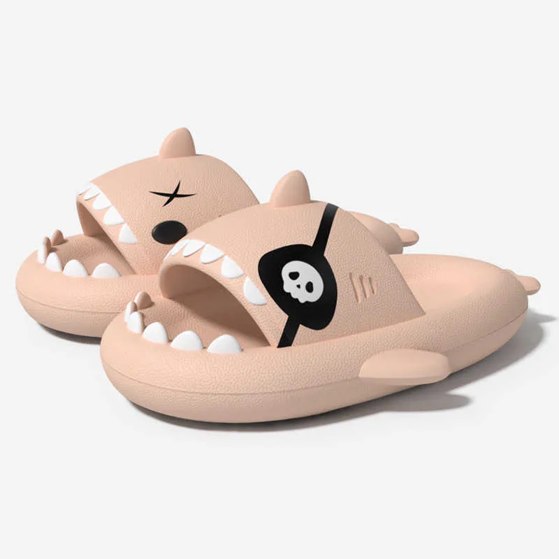 HBP Non-Brand Pirates Shark Slippers Mens Halloween Slides Womens EVA 4CM Thick-soled Flip-Flops Adults All Saints Day Shoes Funny Sandals