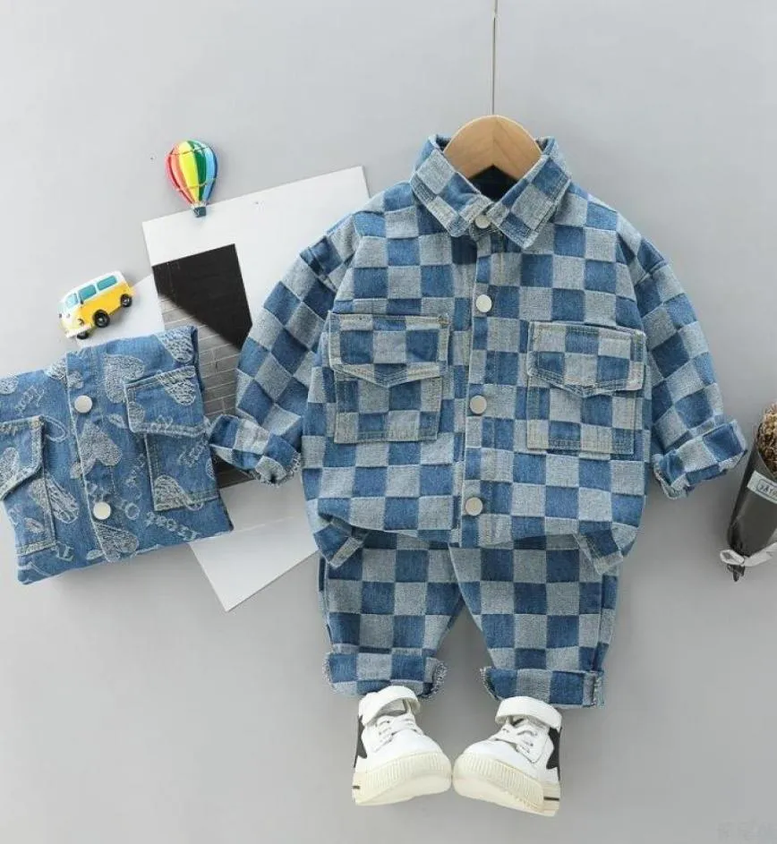 Kläder set Spring Autumn Casual Boy Set 2022 Fashion Active Denim Jack Jeans Pant Kid Children Baby Toddler Clothing Clothing4382434