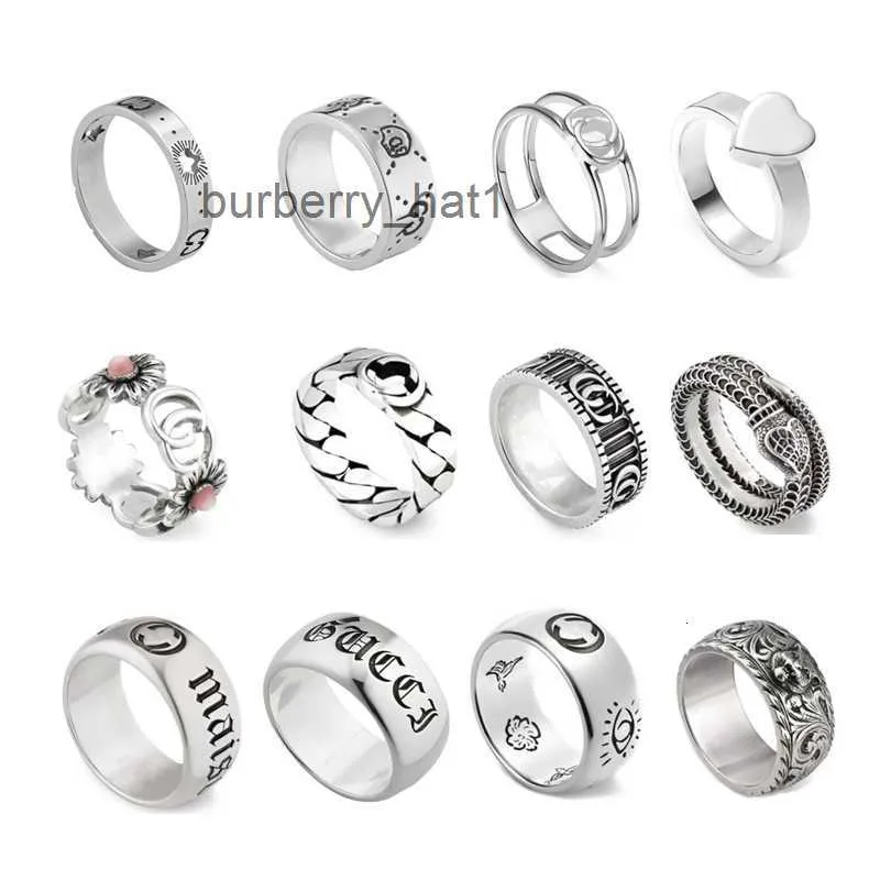 Mens Womens Designer Rings Double-g Shape Sier Couples Ring High-quality Version Spot Wholesale Jewelry