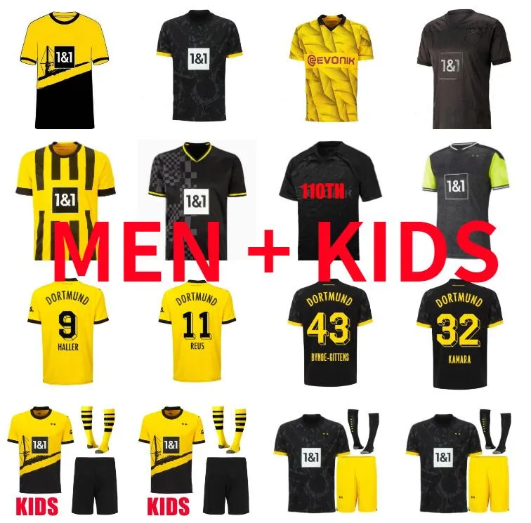23 24 Dortmund Soccer Jerseysファンプレーヤーバージョン2023 2024 HAALAND REUSフットボールシャツ男性